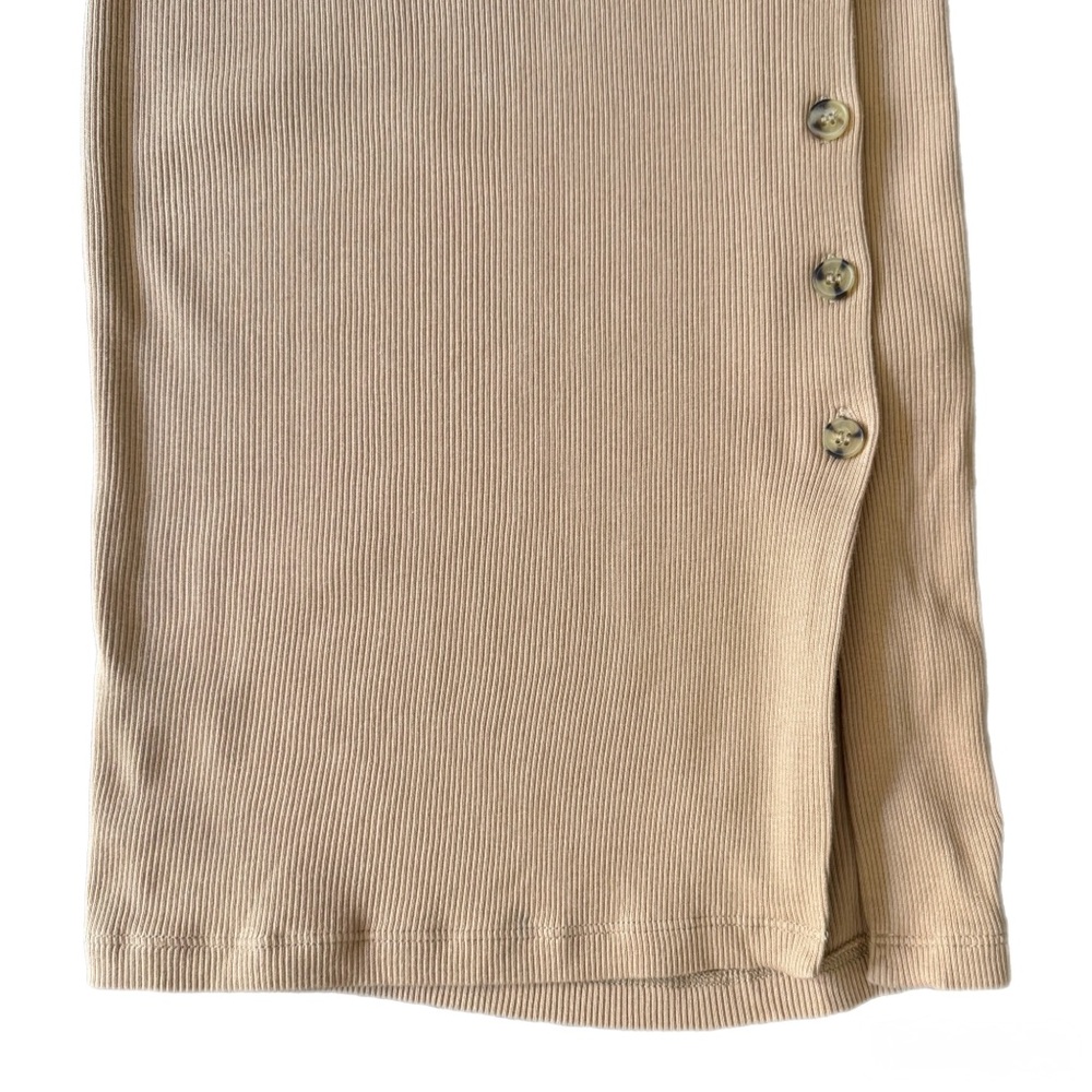 French Connection Tan Midi Dress with Button Detail - Picture 4 of 6